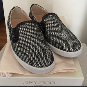 Jimmy Chou Black and Silver Shoes